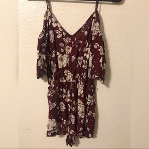 Floral off shoulder romper